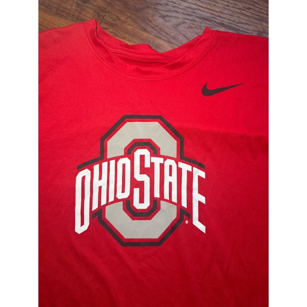 Nike Ohio State Buckeyes Dri-FIT Red Performance T-Shirt Mens Large NCAA